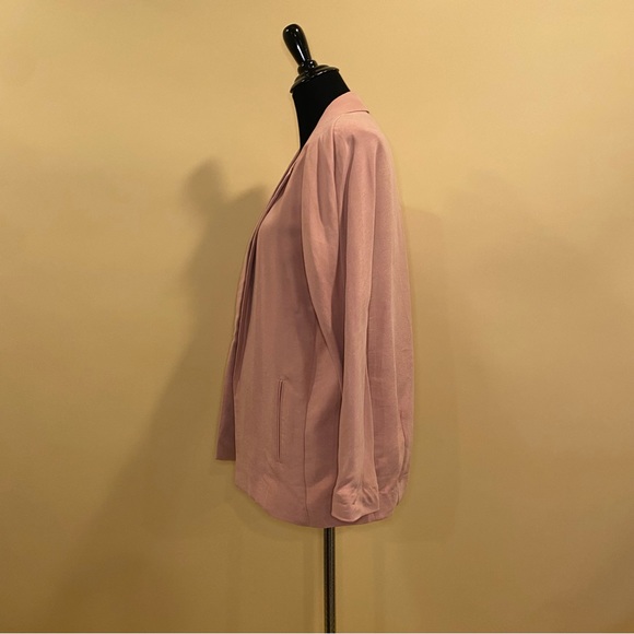 H&M Salmon Pink Open Front Blazer Jacket Size US 2 - Picture 5 of 7